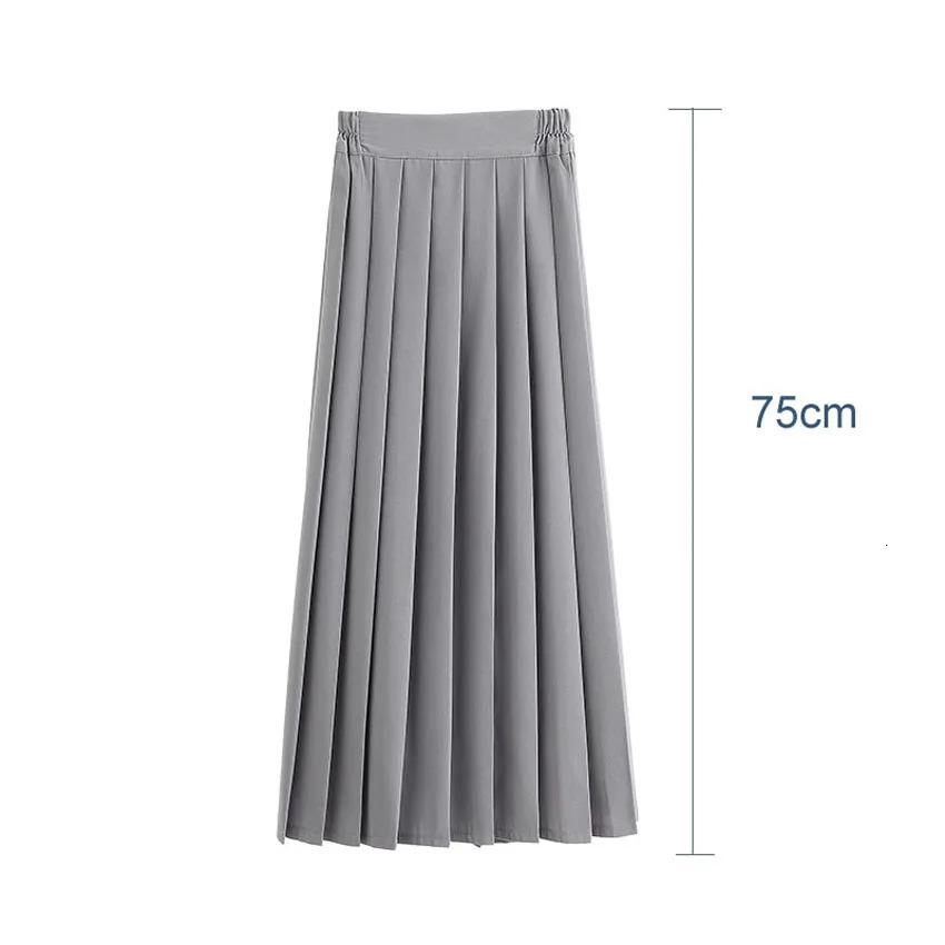 2014 Elastic Waist Japanese Student Girls School Uniform Solid Color Set Folded Skiing ShortsMediumTall Medium Dress 250326