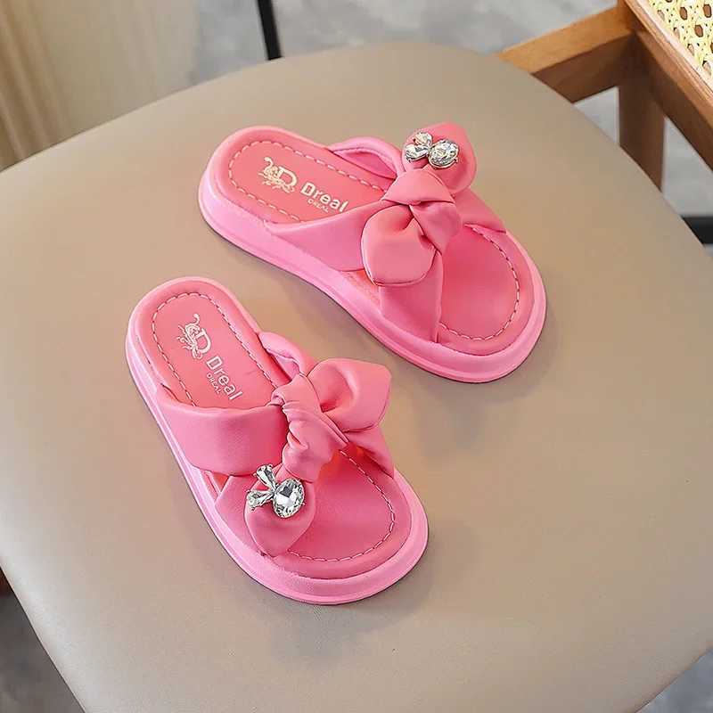 Slipper Childrens Family Slide Summer Girl Princess Outdoor Thick Bottom Flip Fashion Bow Childrens Family Slide Soft S25326