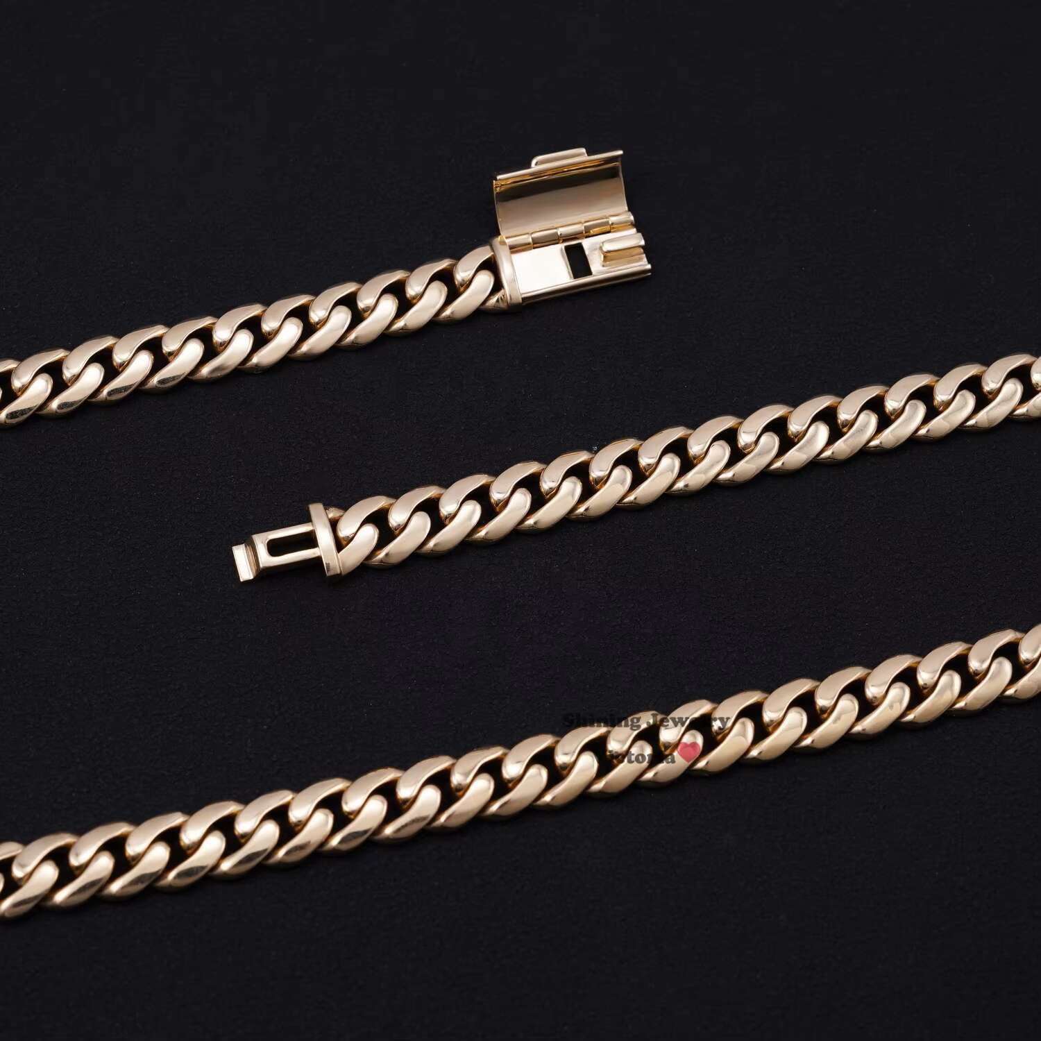 Plain Cuban Necklace Unisex Necklace Jewelry 8MM 22 68.4 Gram 10K Solid Real Gold Cuban Link Chain