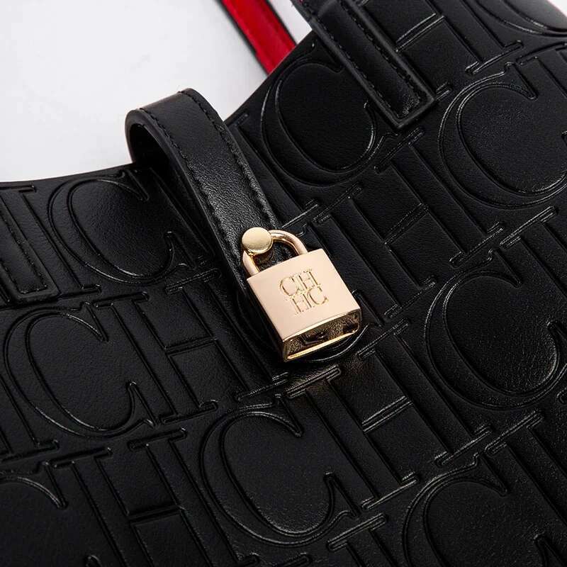 CH Fashion Brand Emed Pattern Leather Casual Messenger Bag Women's Fashionable Designer