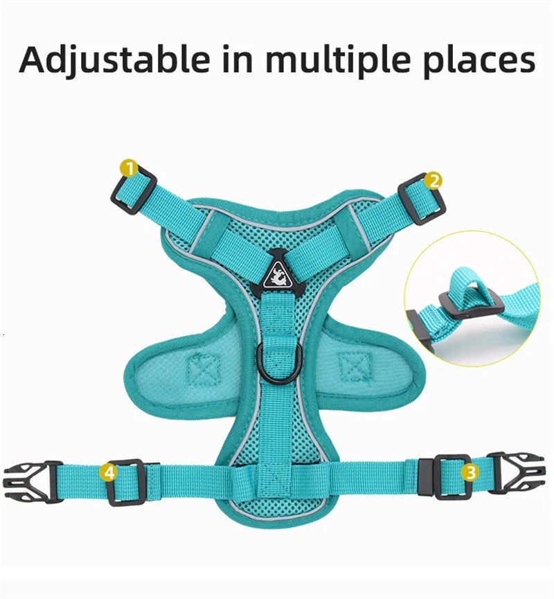 Fashion Reflective Cat Harness and Leash Sets Breathable Mesh Pet Harnesses for Small Dogs Cats Kitten Accessories collier chat 250326