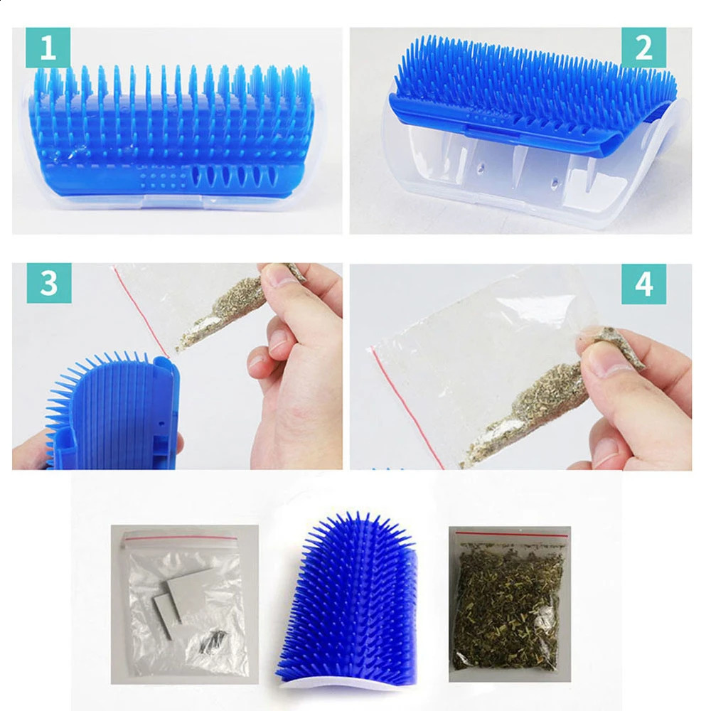 Cat brush comb cat corner massage self grooming friction pets face with tickling 250312