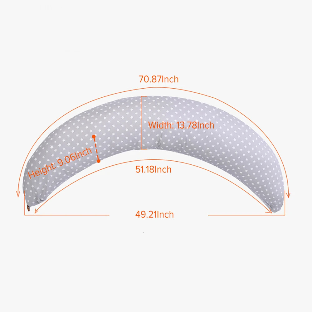 71*51*14 Inches Ergonomic Nursing Pillow Breastfeeding Cushion with Removable Cover Machine-Washable Pregnancy Pillow for Adults 250326