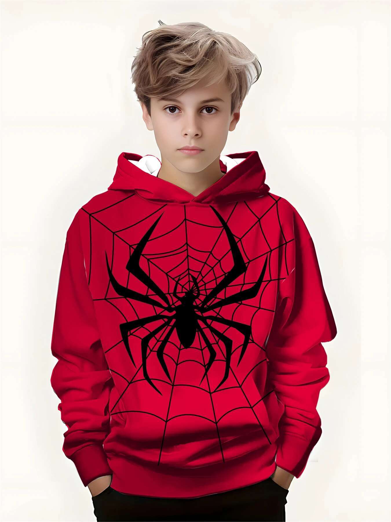 Ddmyshoesvip Sweatshirt D Spider Printed Pullover Hoodie Long Sleeve Boys Hoody Fall Spring Casual Girl Hoodies Child House Clothing