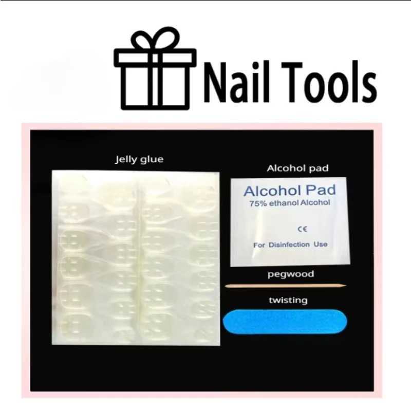 24 pieces of French gold edged wearable almond pressed on fake nails simple pearl decoration fake nail glue complete set of hand toolsXJ250327