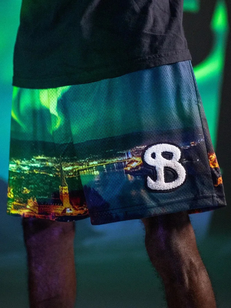 Aurora style mesh quick drying shorts mens casual sports running quarter basketball pants summer fashion 250322