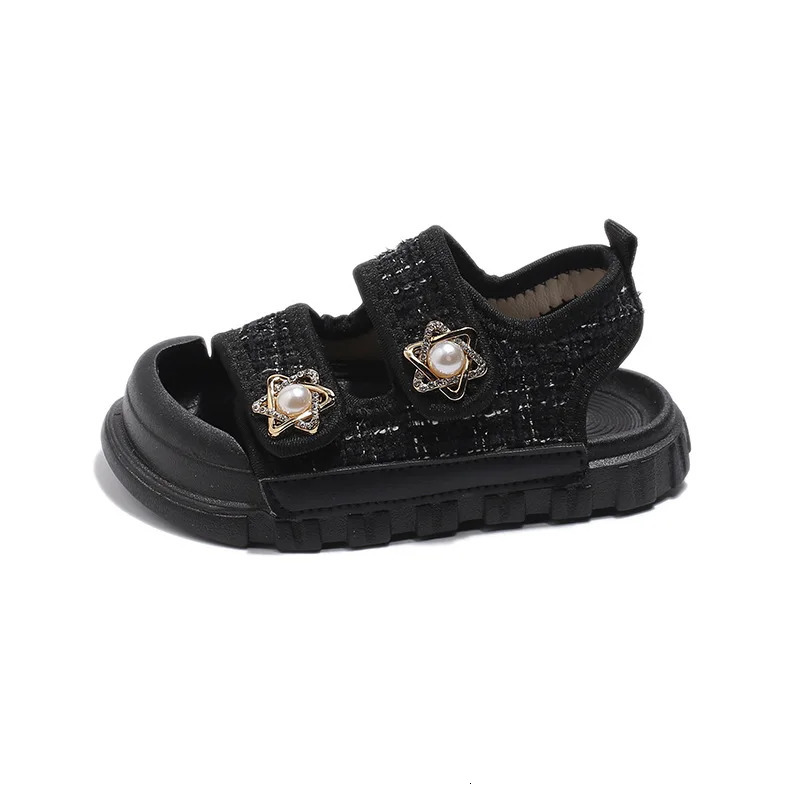 1-10Y Childrens Shoes 2025 Summer Sandals Girls Shallow Shoes Childrens Fashion Toe Protect Casual Childrens Sandal 250326