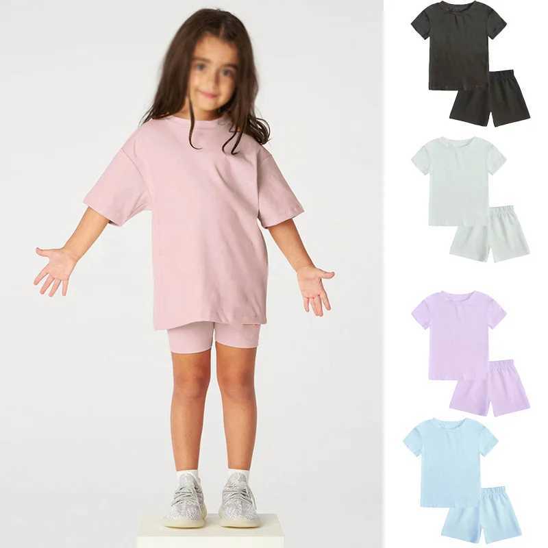 Series Little Boys Babys Girls Clothing 2-piece Sportswear Set Oversized Short Sleeves Cotton T-shirt+Shorts Sportswear LegsT250327