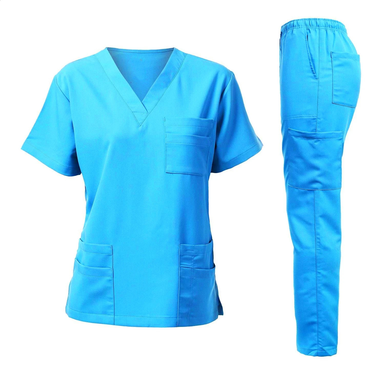 Wrinkle resistant washable soft fabric care washer hospital uniform top female jogging set nurse 250326