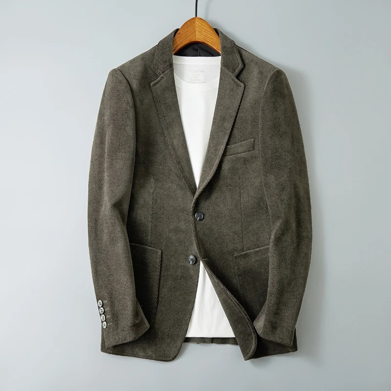 High quality fashionable handsome business casual autumn and winter item thick material set jacket Masculino ultrathin 250326