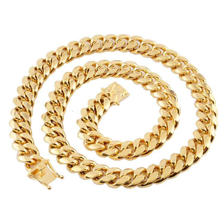 G2772 Wholesale Collier Stainless Steel Hiphop Rapper Necklace 6MM-18MM Chunky Miami Cuban Link Chain Necklaces for Mens Jewelry
