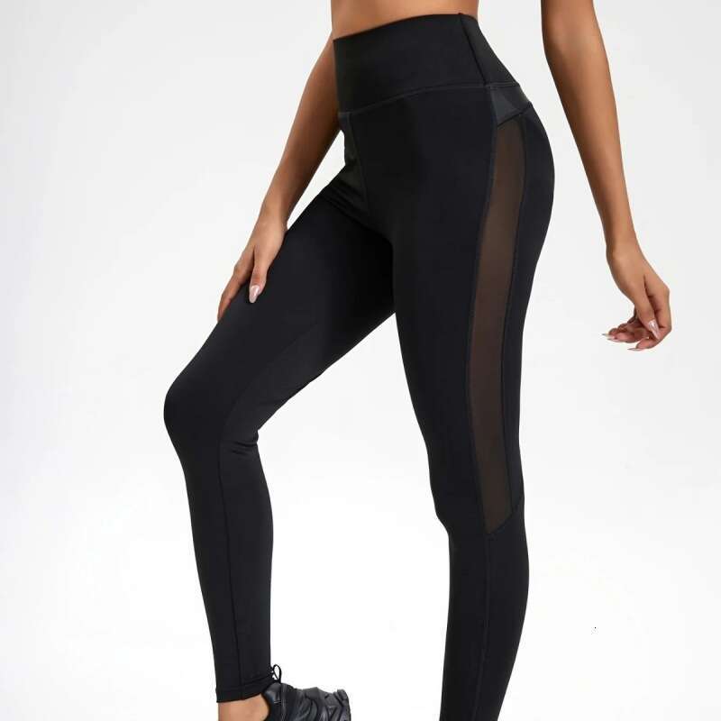 Women Yoga Pants Fashionable Women S Mesh Splicing Elastic Slimming Yoga Pants With Leggings NX