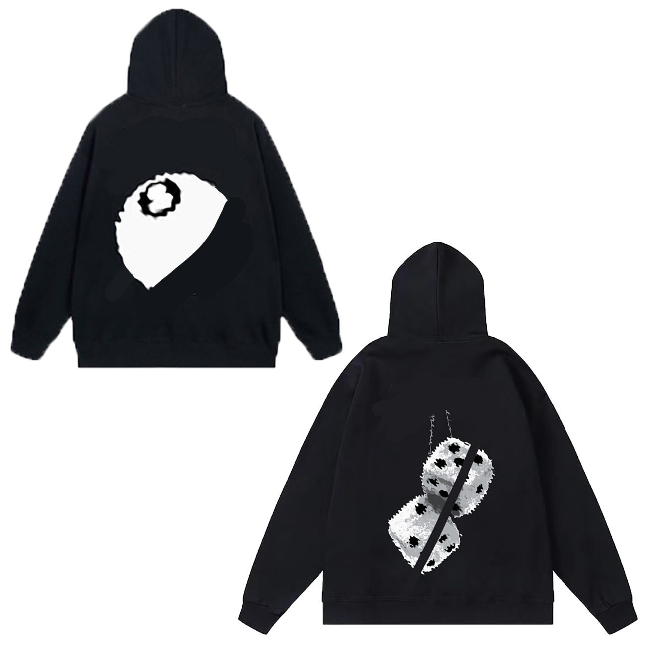 Designer hoodie Zipper hoodie with letter print billiards dice men's and women's hoodie vintage paint splatter print hoodie hip-hop pullover American street hip-hop