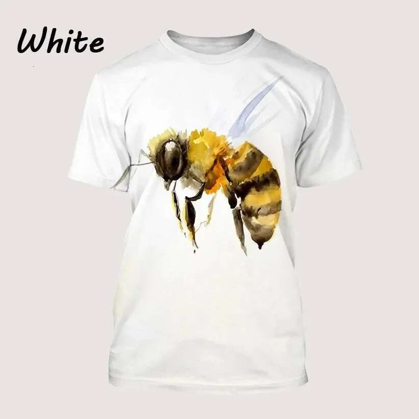 Men s T shirt D printed with bee and honey patterns large size loose fit comfortable breathable XL new collection for summer