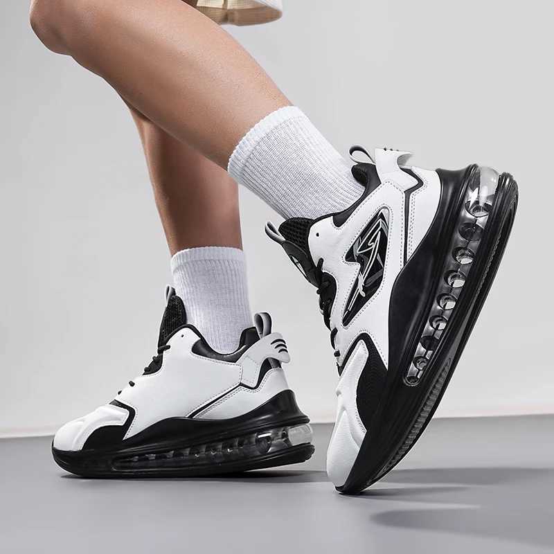 Big Size 39-48 High Top Men Tennis Sports Shoes Leather Fl Air Cushioning Running Sneakers Walking Trainers Tenis Mascino Z250411