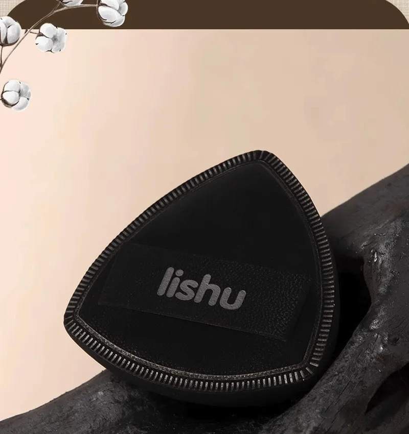 Lishu Black Air Cushion Foundation Puff High Elastic Soft Do Not Eat Powder Makeup Blender Applicator Sponge Wet Dry Dual Use 250317