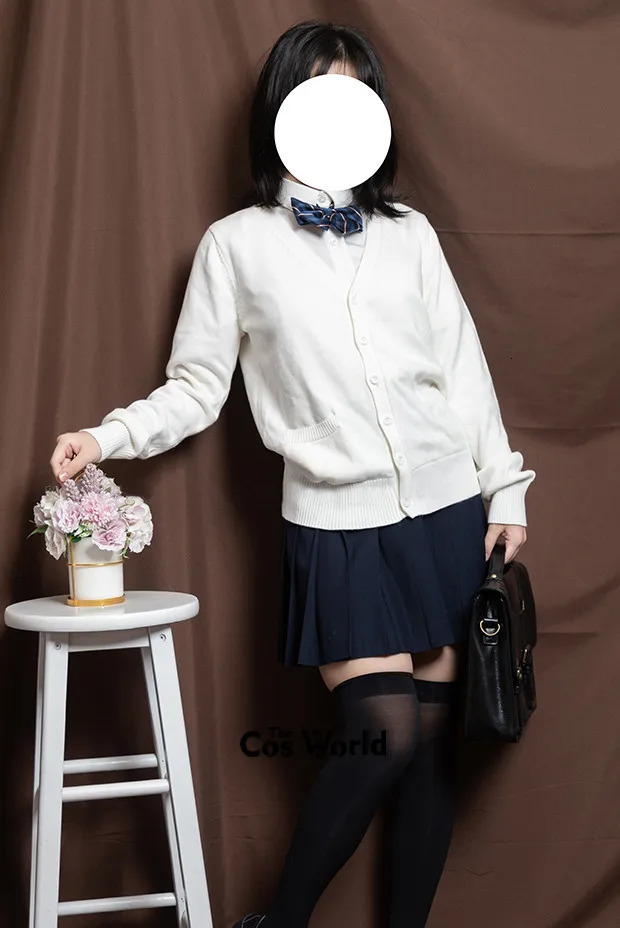 XSXXL Spring and Autumn Womens Long sleeved Knitted Cardigan Vneck Sweater Jacket Suitable for JK School Uniform Student Clothing 250326
