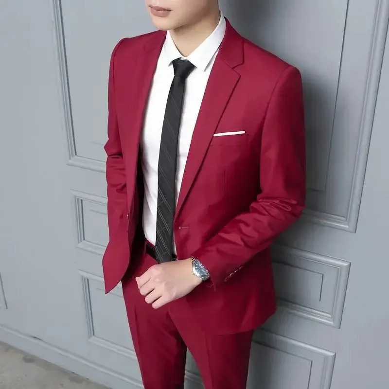 Korean style mens suit casual jacket ultrathin suitable for young men professional loft vest pants shoe accessories 250326