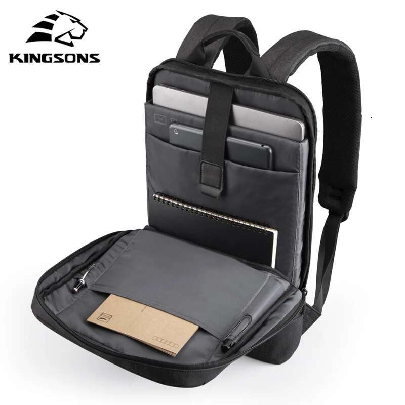 Kingsons Men Business Travel W/ Type-C USB Charging 15.6 Inch Laptop Backpack Fashion School Bag For Teenage Boys