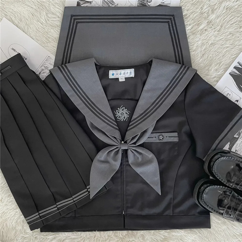 Japanese and Korean sailor uniforms Eastern Orthodox JK dark colored bad girls underwear autumn winter school womens clothing 250326