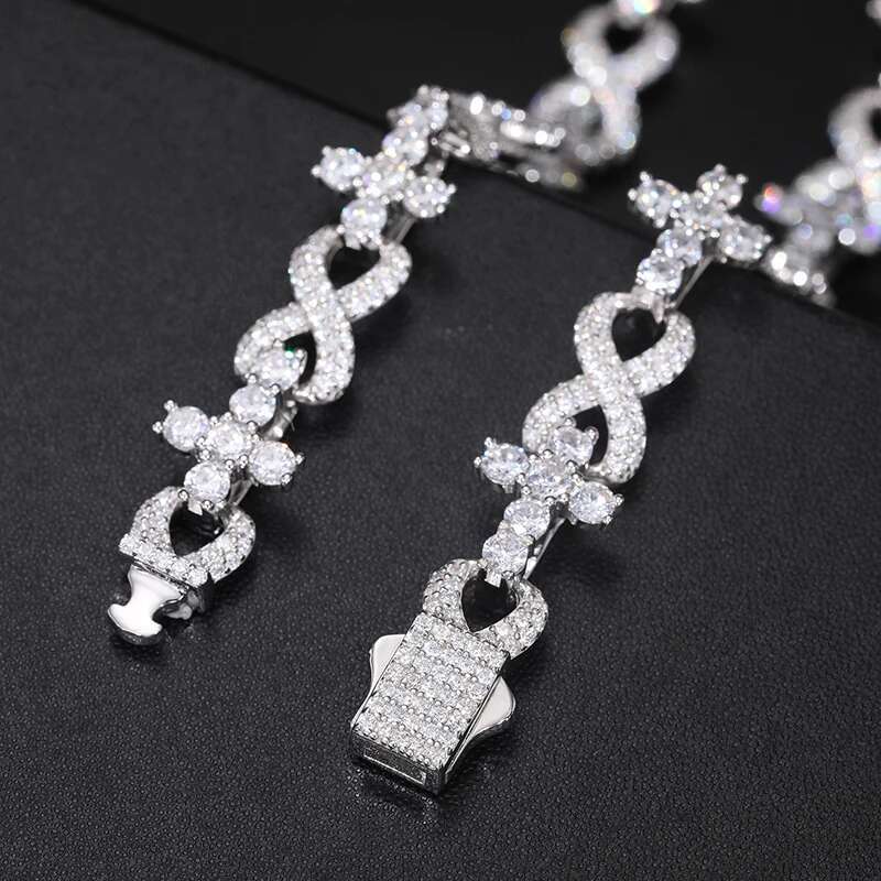 TUHE Unisex 925 Chains Cross Necklaces Moissanite Cuban Chain For Men Hip Hop Jewelry