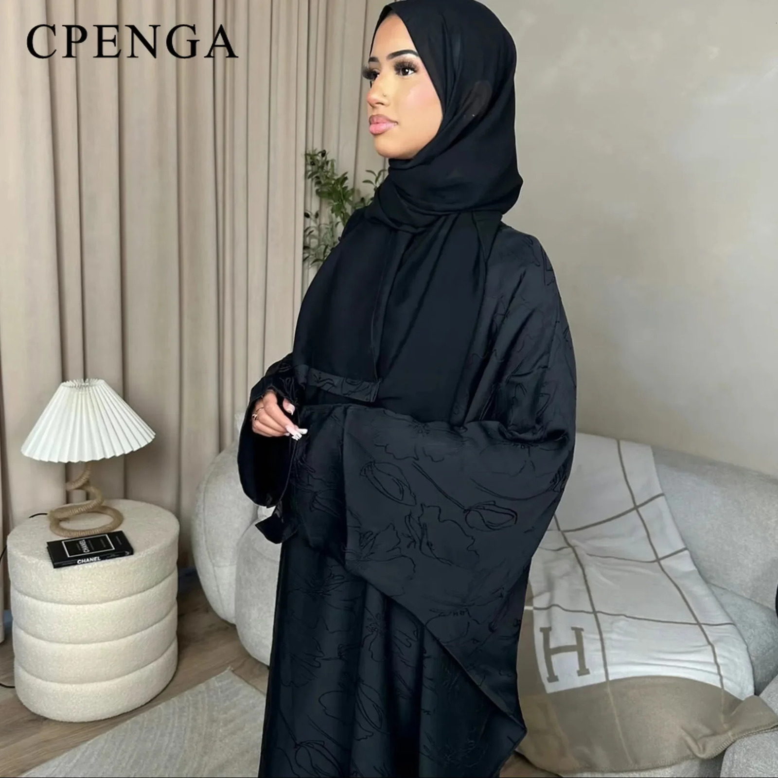 Deluxe 2piece Muslim costume suit suitable for womens Ramadan Dubai headscarf Abaya dress Islamic party Kaftan gown elegant 250326
