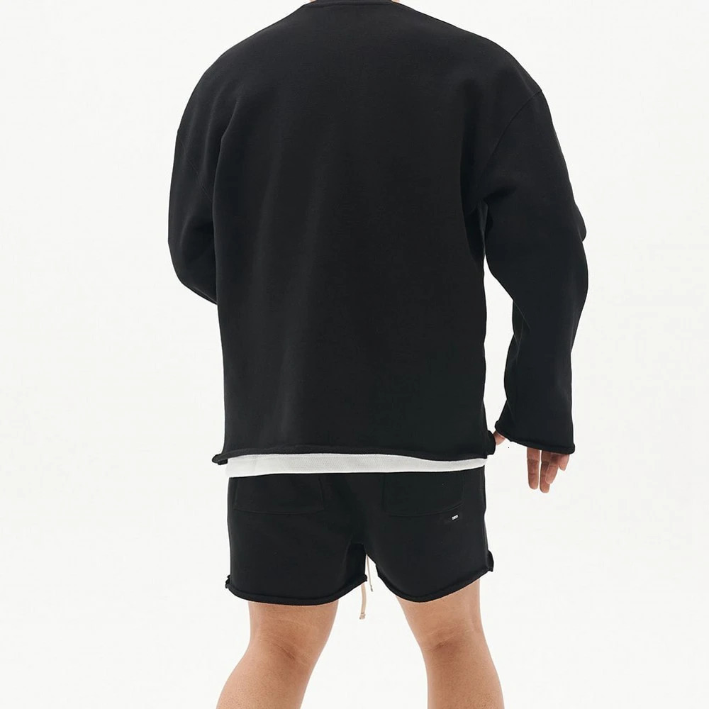 Mens summer cotton loose sportswear twopiece training hoodie zipper shorts jogging set streetwear 250327