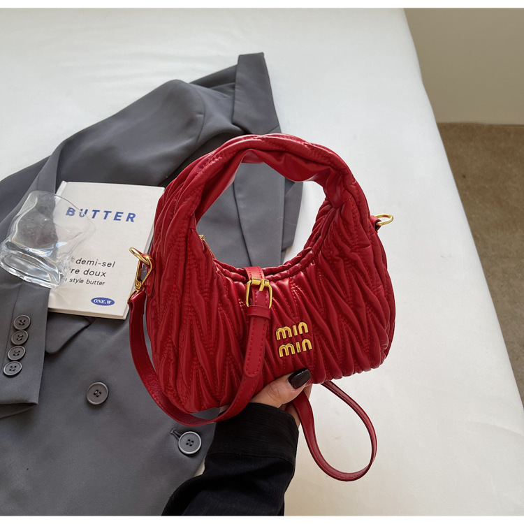free shipping Spring new fashion fold bag shoulder bag casual simple fashion handbag crossbody bag 2025