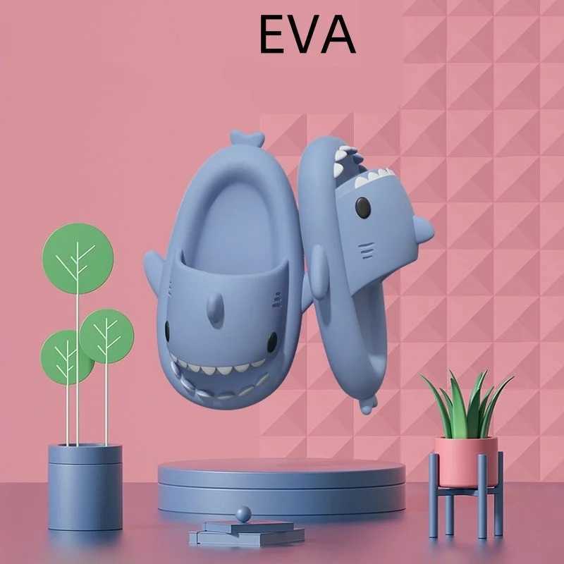 Slipper Evshine fashion cartoon shark slider suitable for childrens cute open toe childrens house slider outdoor beach shark sandals for boys and girl