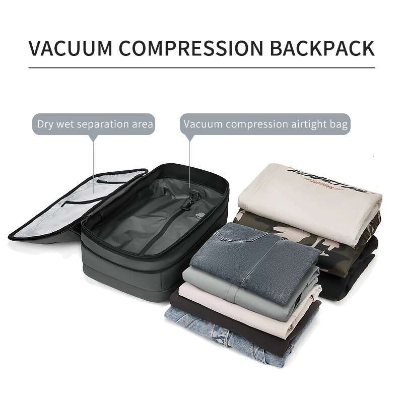 Men Travel Vacuum Compression 17 Inch Laptop Business Large Capacity School Backpack Expanded Hiking Backpack Super Large