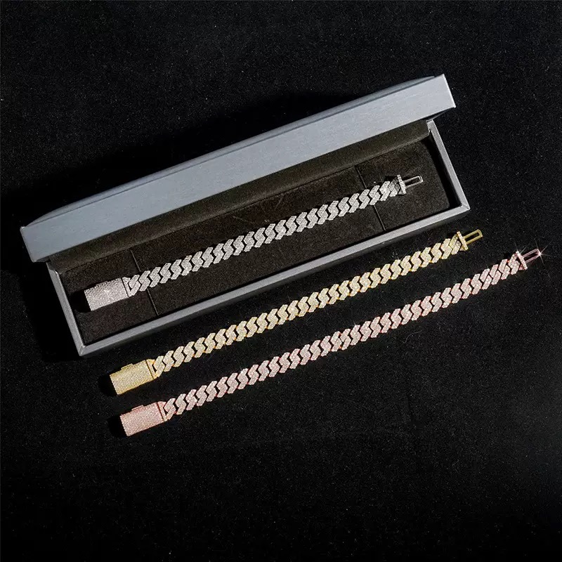 Elegant Diamond-Like Finish: Solid 925 Sterling Sier Necklace featuring Durable Cuban Links