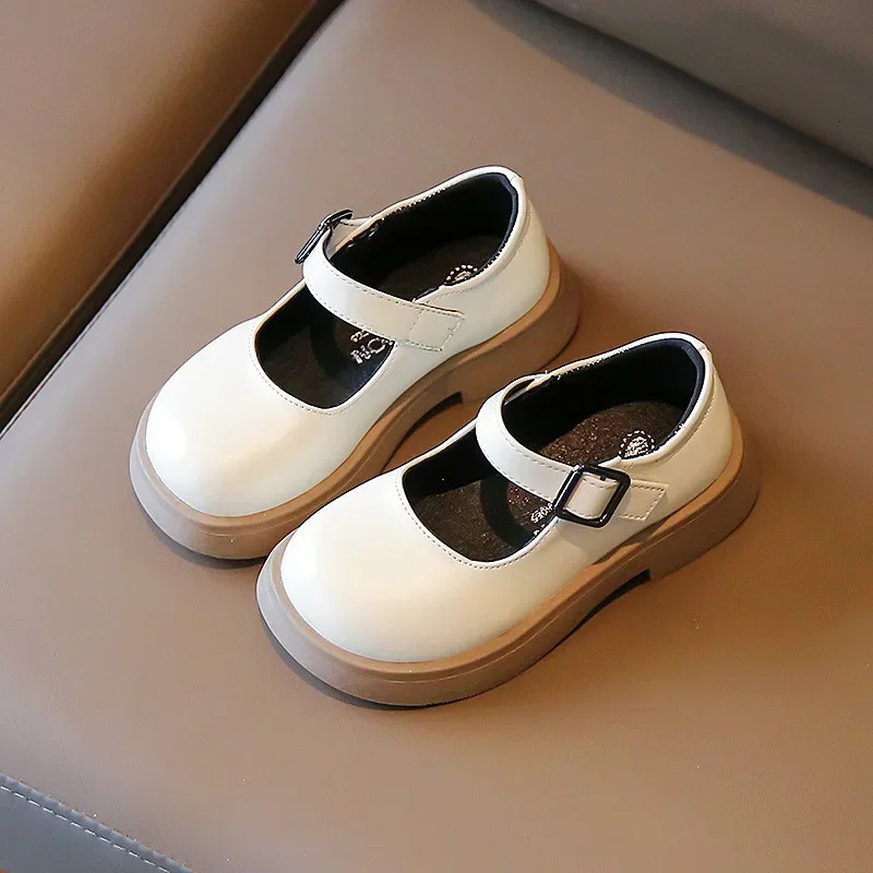 Princess Girl PU Shoe Kids Mary Jane Flats for Student Black School Platform Baby Toddler Footwear 23-35 250326