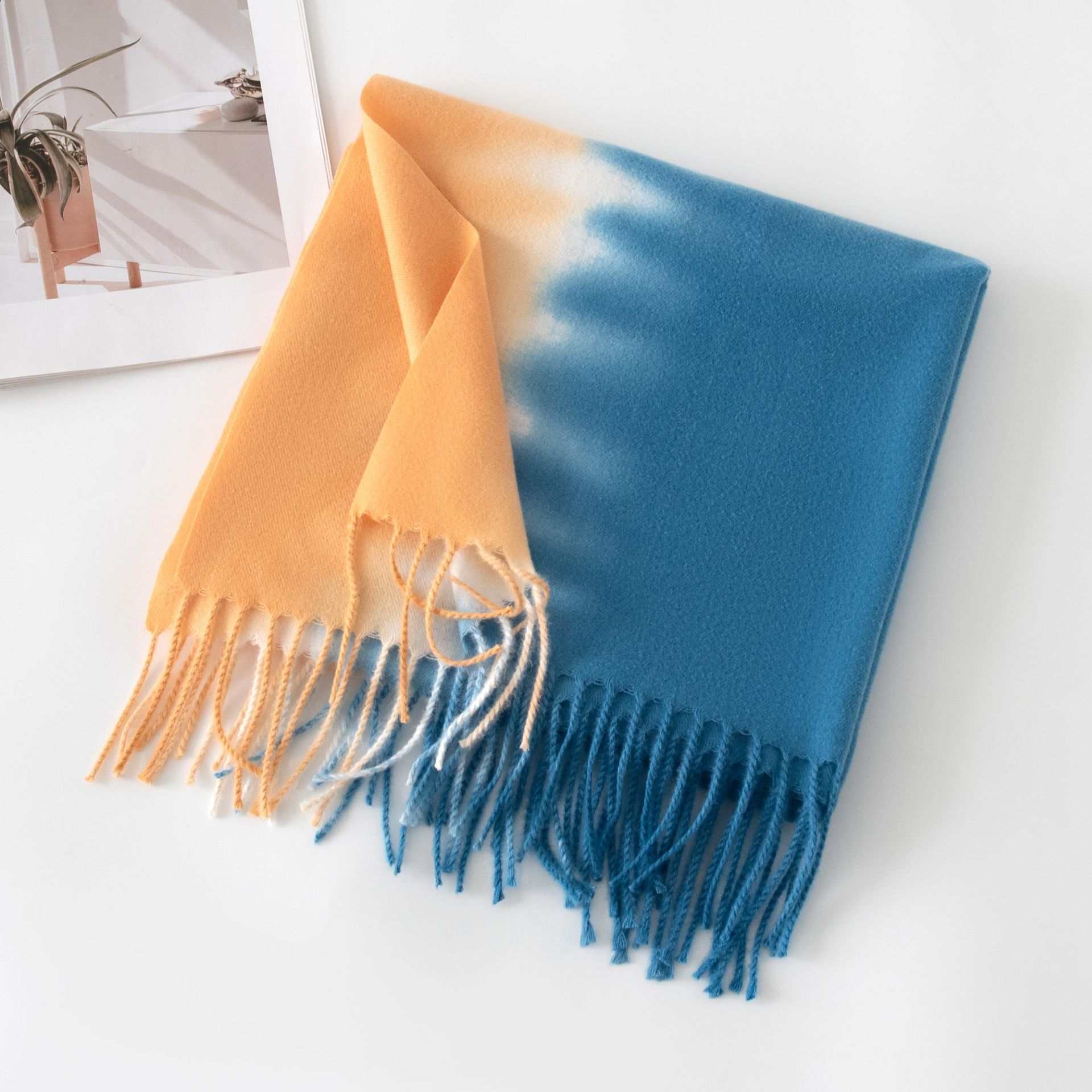 KK3 24 new wool scarf feel cashmere ladies high-grade tassel thickened neck warm plaid versatile shawl