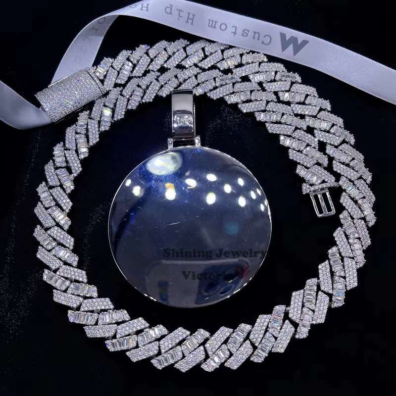 Hip Hop Iced Out VVS Moissanite Diamond Custom Portrait Enamel Pendant Charm