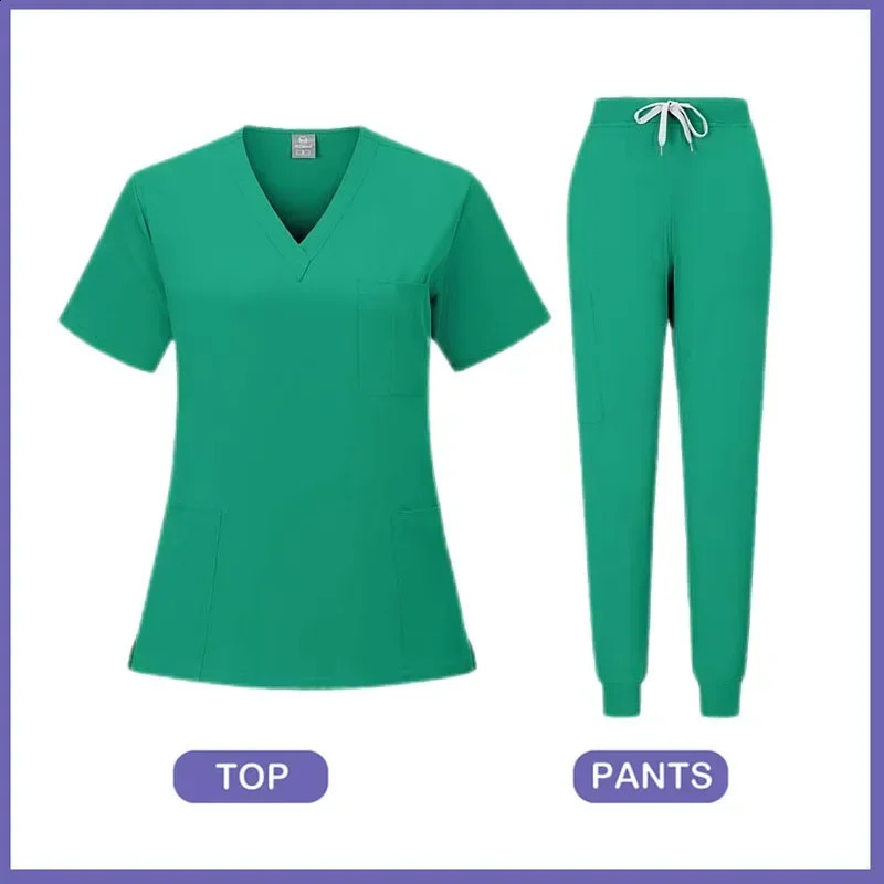 High quality nursing work clothes uniforms Vneck tops jogging pants pet grooming doctor accessories 250326