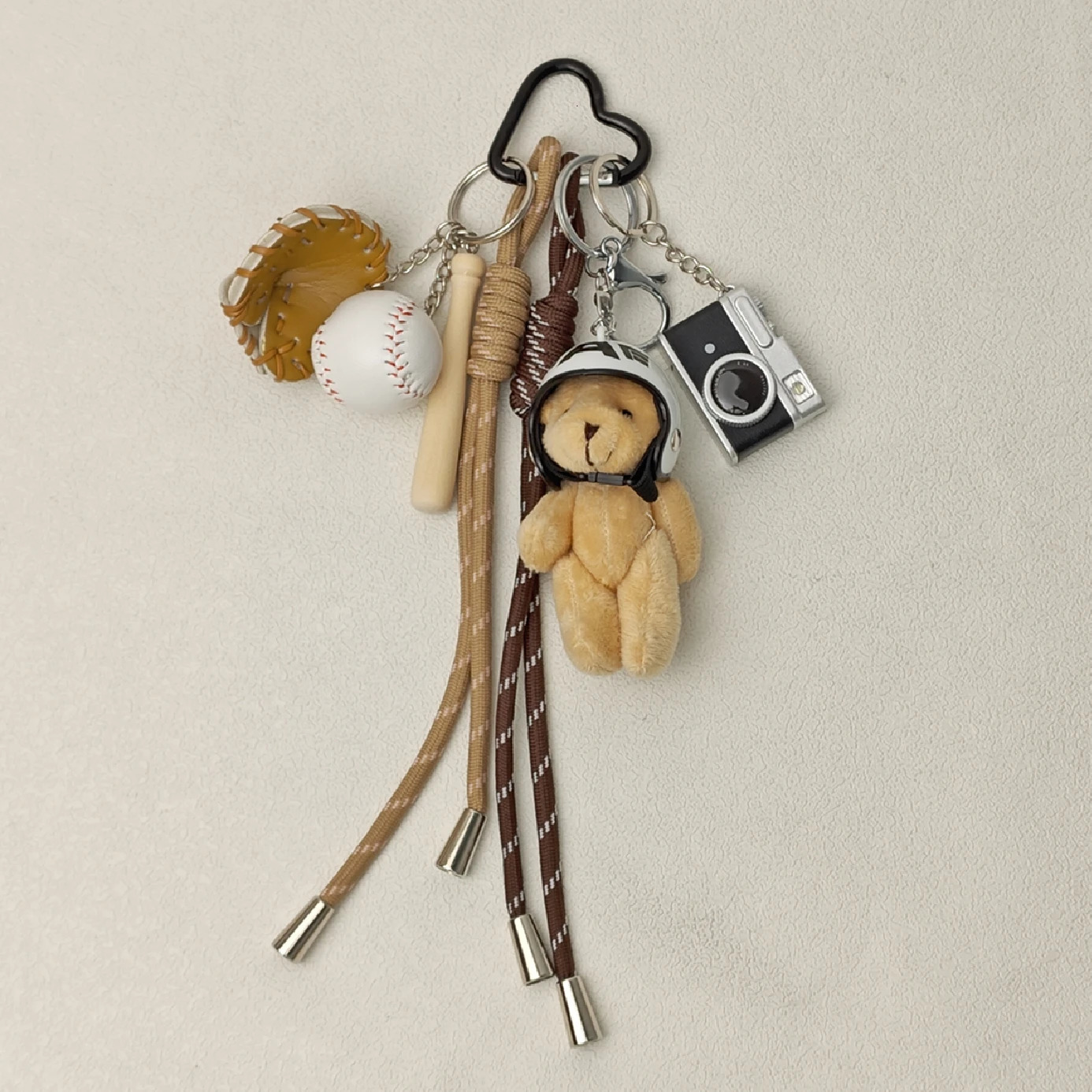 2025 Cute Cartoon Plush Doll Bag Pendant Dog Rabbit Little Bear Camera Keychains Accessories Gift250325