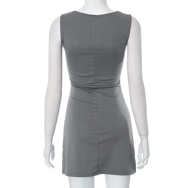 Slim Woman Knit Dress Sleeveless A-e Female O-Neck Seveless Mini Dresses Sheath 2025 Summer Clothing Streetwear Y2K Qtraf2411