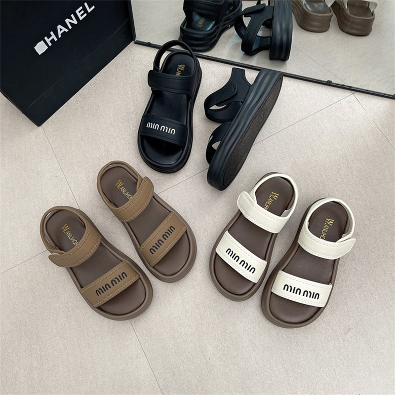 free shipping designer Sandals for woman summer breathable casual classic black beach shoes