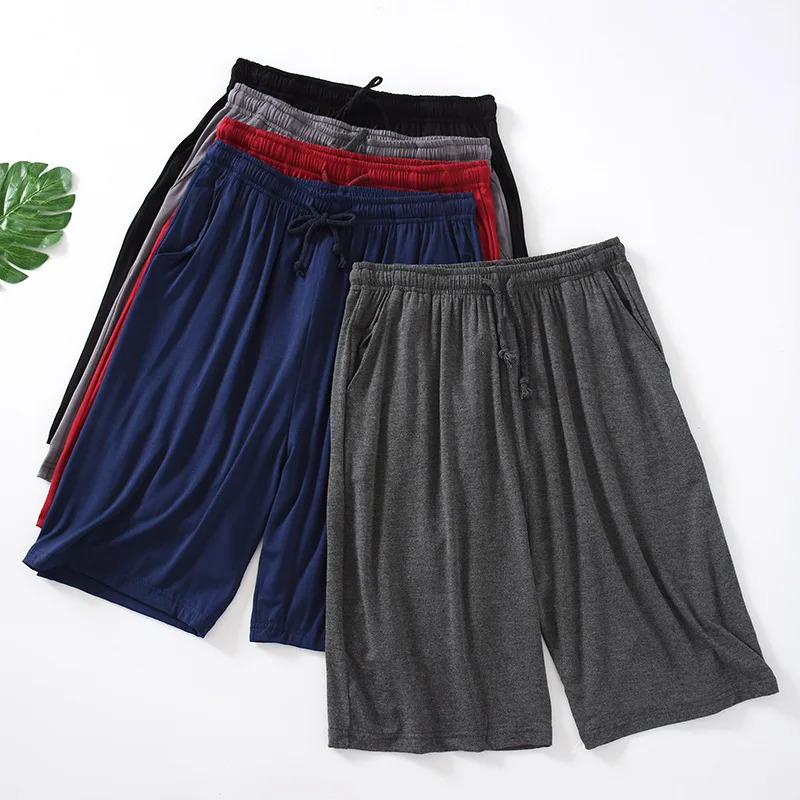 Modal mens summer slim fit five point family shorts loose casual plus size pajamas beach pants 250326