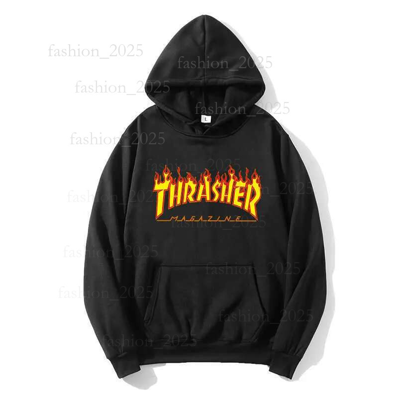 Thrashers Hoodie 2025 MAN Women's Desinger Fashion Luxury Classic Hooded Flame Print New Women's Sweatshirt Multiple Colors 211