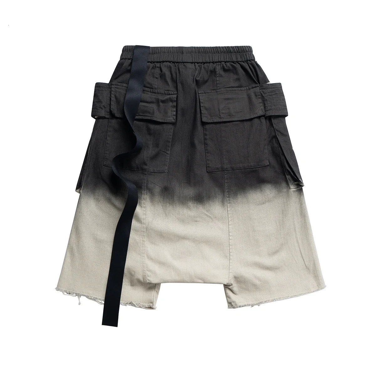 Ro ribbon gradient color washed double loop camisole mens tinplate pants summer brushed shorts oversized 250326