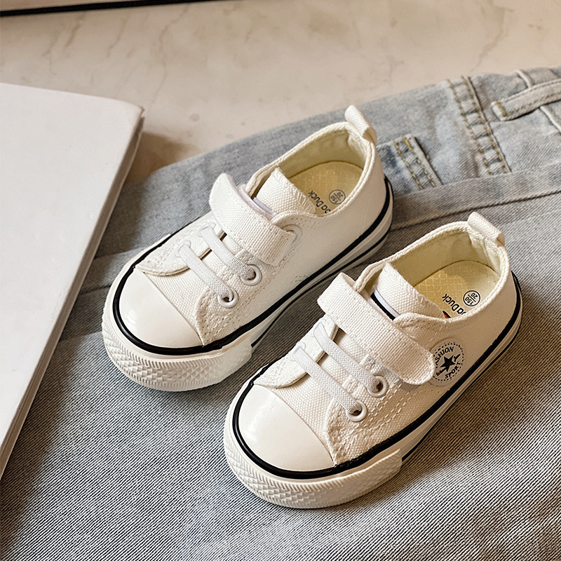 Kids Canvas Shoes High quality Children Casual Lace Up Classic Flats Shoes Happysteps New Boy Shoes Toddler Students Girl Sneakers Size US4c-US5y H024