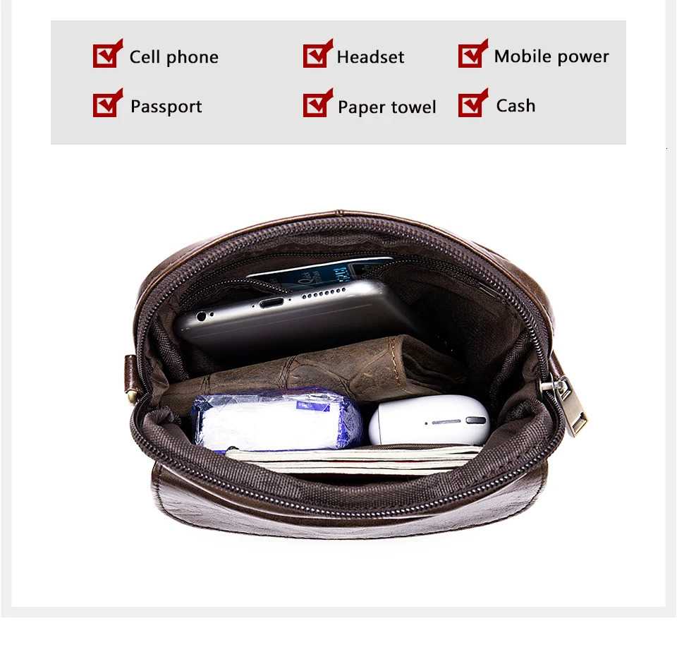 Luufan mens leather shoulder bag mini travel cross body flip 250326