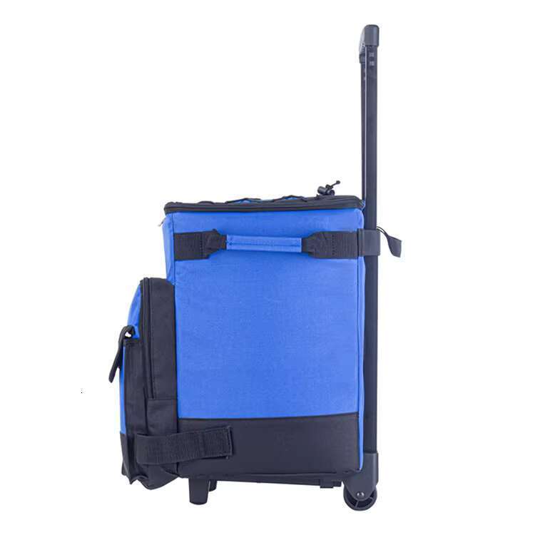 25 Hot Selling Large handcart insulated rolling camping soft cooler outdoor lunch bag with wine cans and food wheels