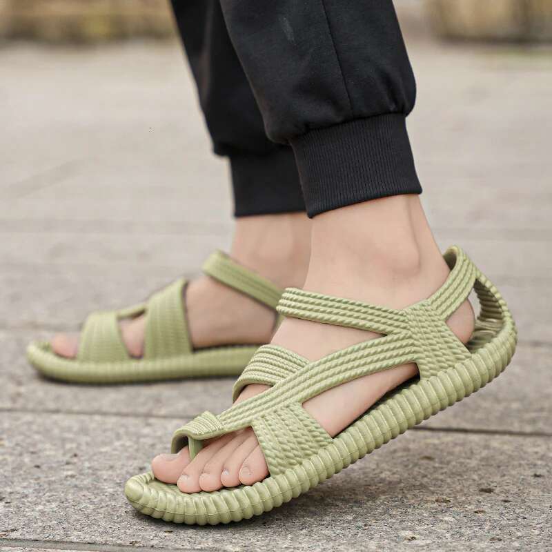 Men's Beach Summer Vacation EVA Straw Sandals Fashion Breathable Couple Flip ps Soft Non-Slip Outdoor Casual Shoes