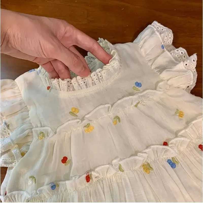 Girl Flower Set Summer 2025 New Childrens Korean Fashion Two piece Set Girl Cute Gentle Cute Set Preschool Girl ClothingT250327