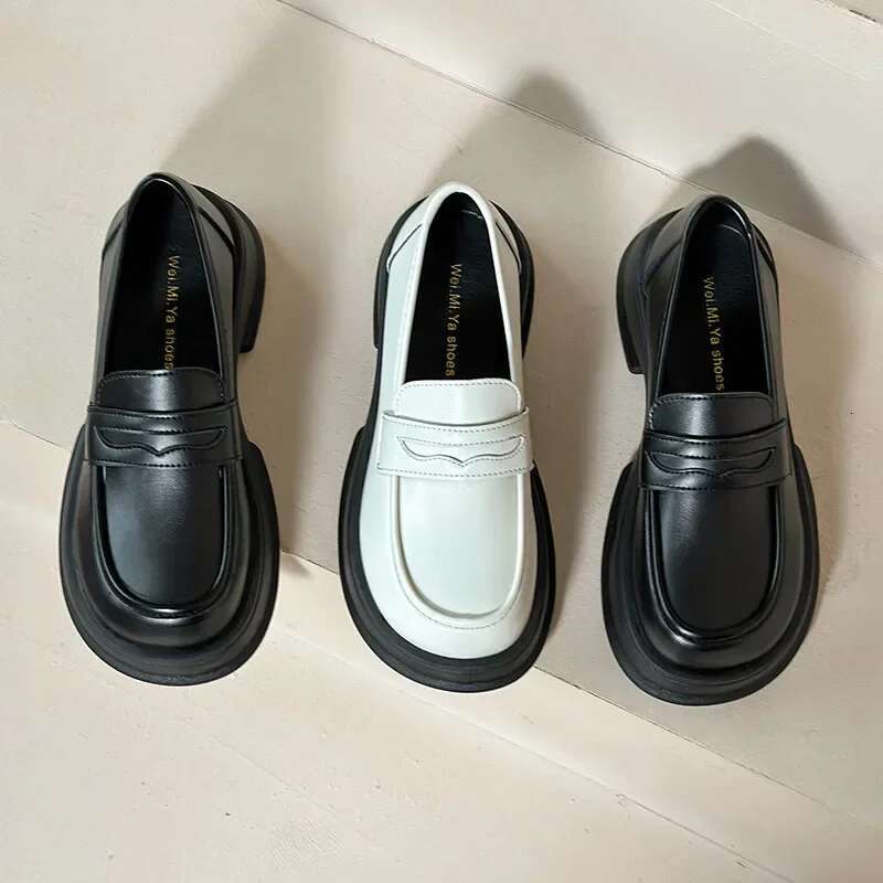 Women Slip-on Mary Jane Loafers New Lolita Girls Students Autumn JK Uniform Platform Cosplay High Heels Single Shoes