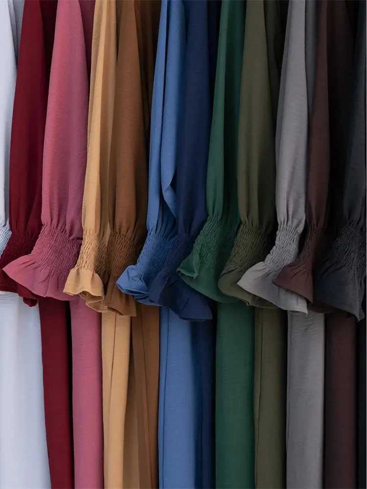 Eid Solid Modest Under Abaya Dubai 2024 Palestine Women Islamic Clothing Muslim Kaftan Inner Dresses Robe Femme Musulmane X2505141