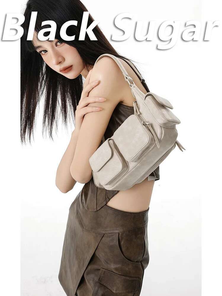 Retro Ladies Shoulder Underarm Bags Leather Vintage Fashion Trendy 2024 New Womens Purses And Handbags Brand Y2k