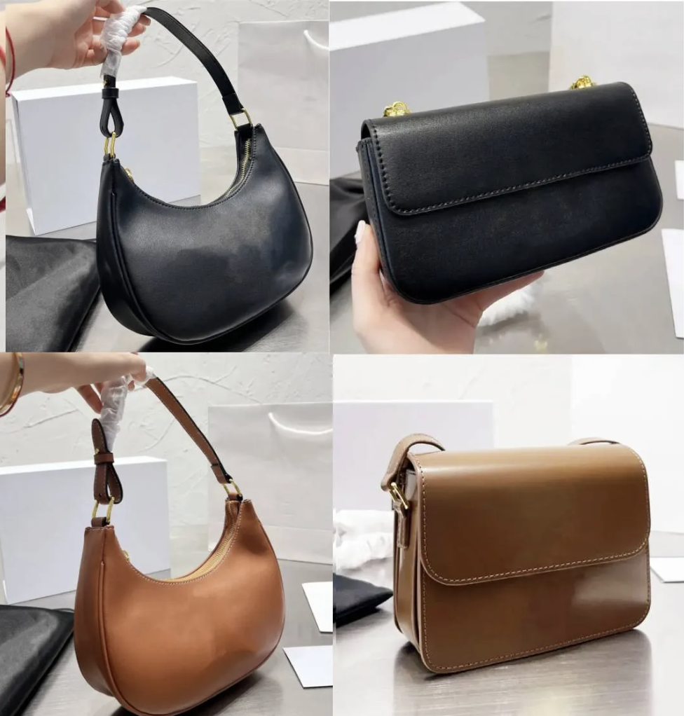 designer bag teen triomph bag leather cowhide bag Crossbody bag Fabric printing bag Saddle bags